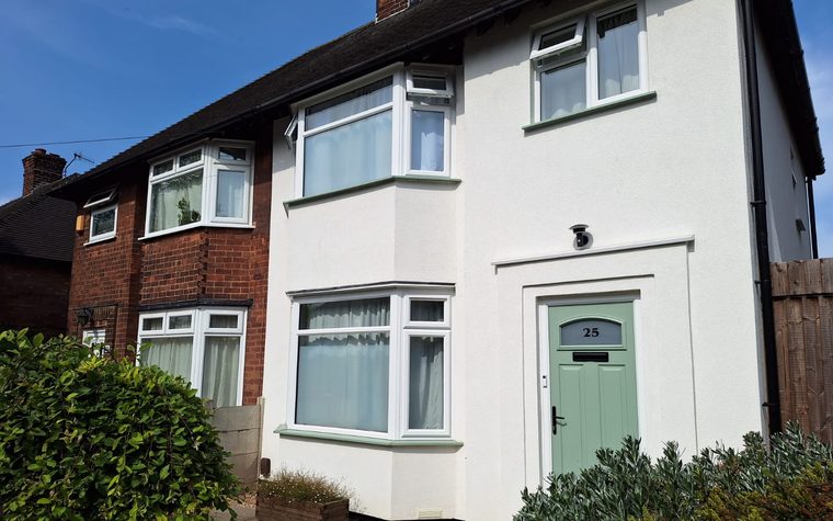 Tim's semi detached house after external wall insulation and render